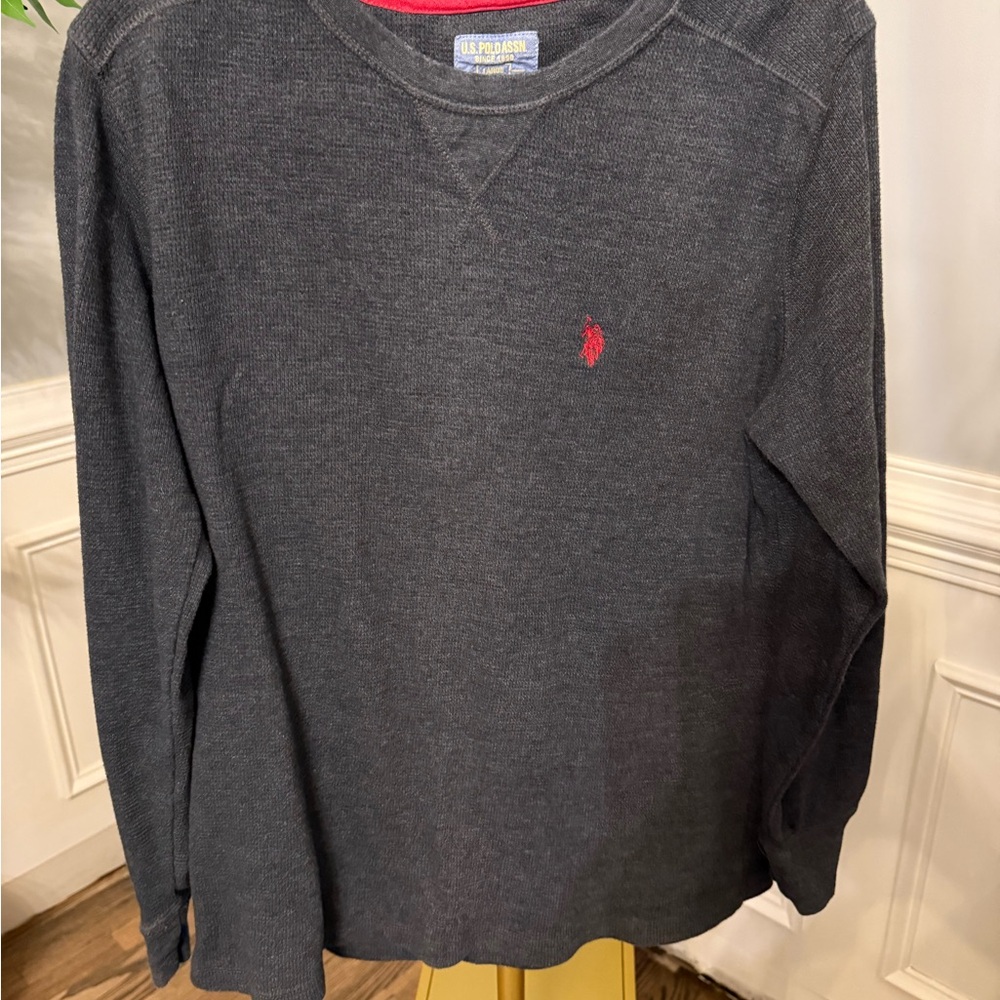 Y2K Vintage US Polo Assn Waffle Knit Men’s Long Sleeve, Classic Comfort